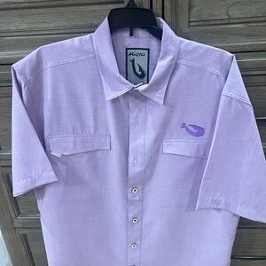 Men's Short-Sleeve Casual Button-Down Shirt - Lavender